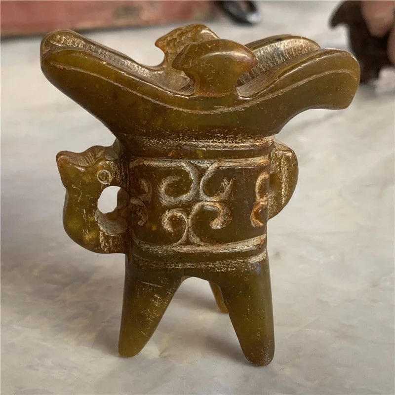 偶遇收来的老玉鼎玉杯酒杯玉器古玉古董摆件