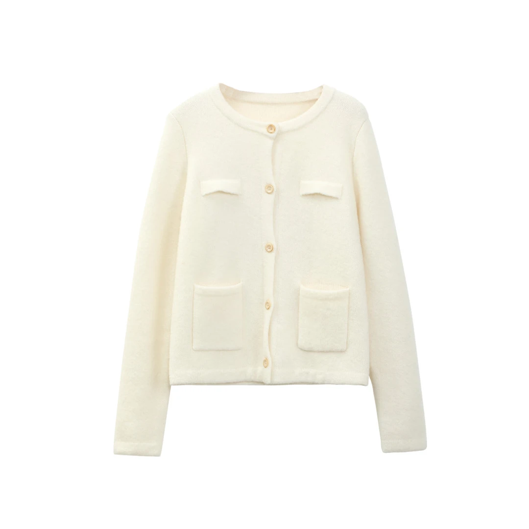 2024纯色圆领毛针织衫542530H