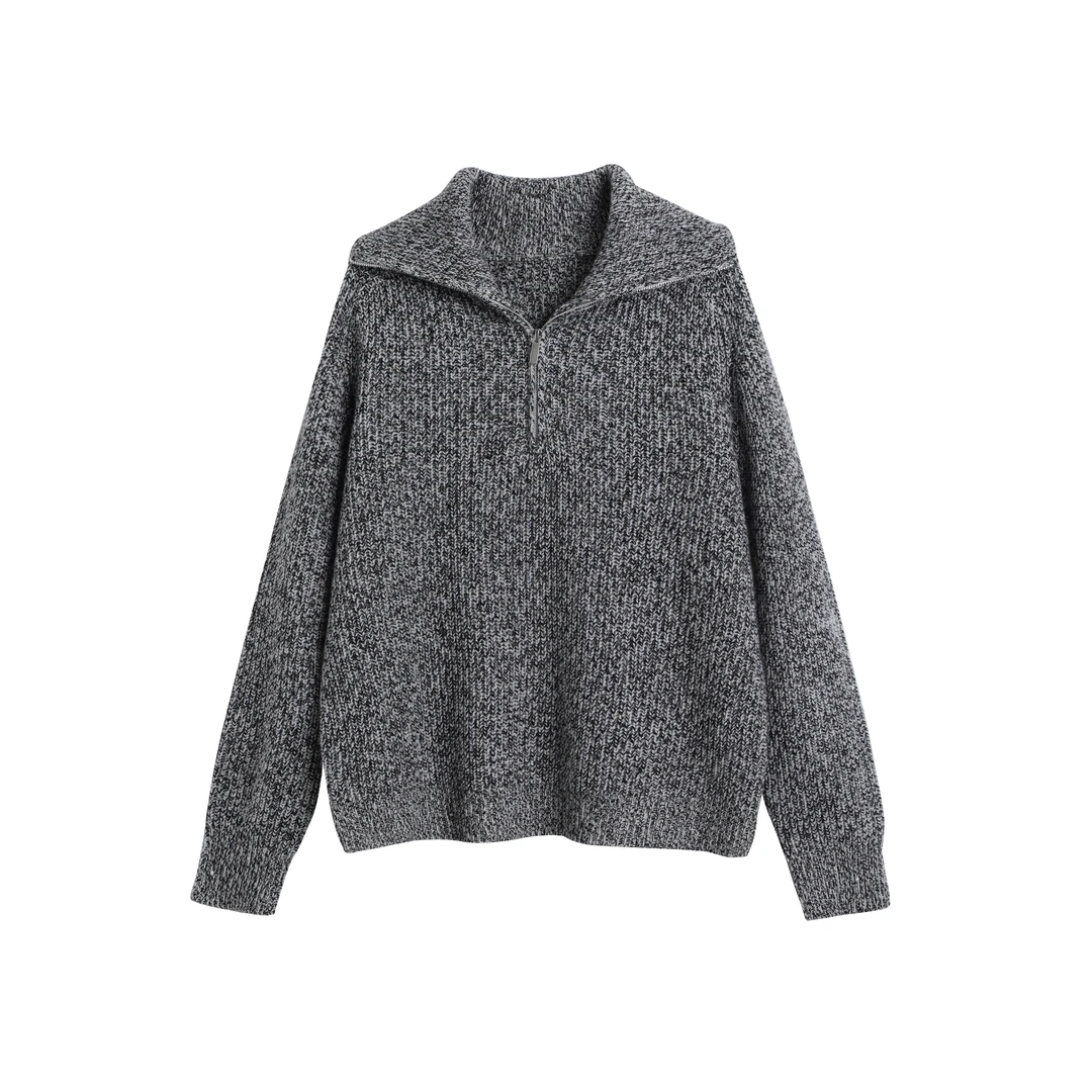 秋冬新款翻领毛衣女646710H