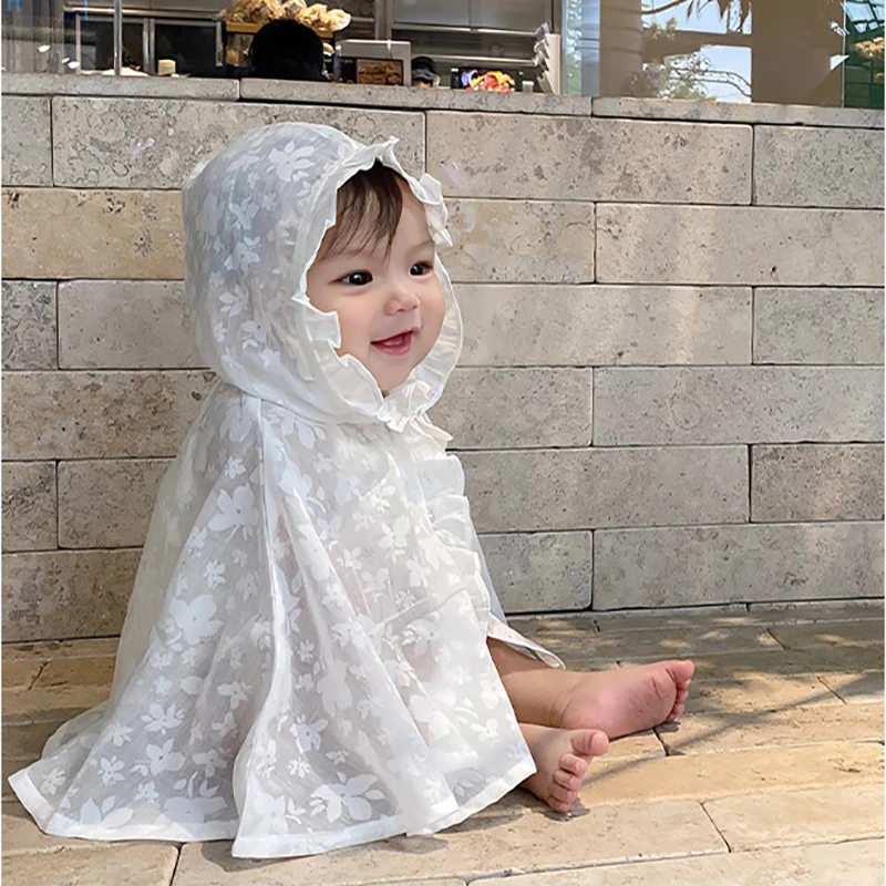 婴儿防晒衣斗篷透气棉质幼儿夏季薄款男女宝宝夏天儿童披风衣服