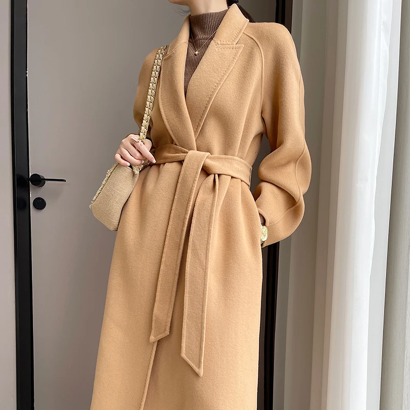 减龄双面羊绒大衣女长款2024新款冬季毛呢休闲百搭保暖外套双面呢