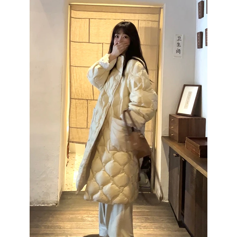 麦麦服饰韩国定制-【北海道雪季】宽松长款收腰显瘦90白鸭绒羽绒服