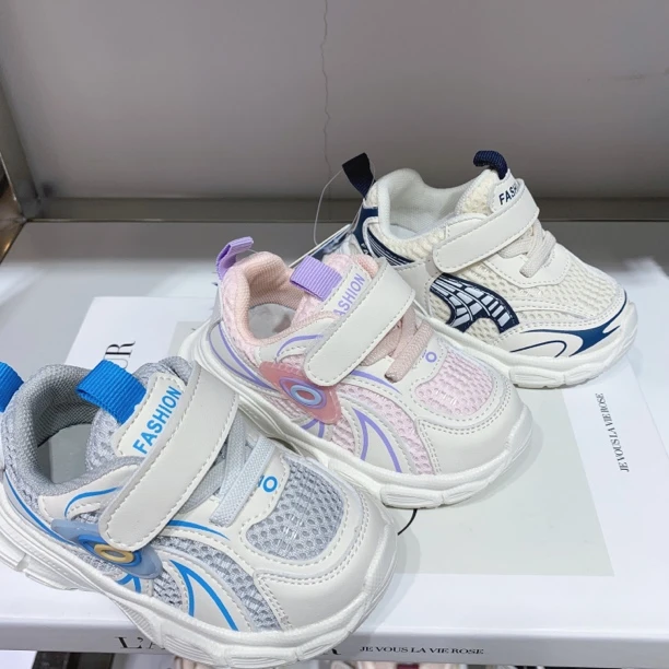 宝宝女童运动鞋春秋双网新款2025软底婴儿鞋透气防滑男童小童老爹
