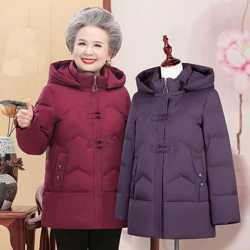 雅鹿羽绒服中老年人奶奶冬季羽绒羽绒服女加厚妈妈冬装羽绒袄羽绒
