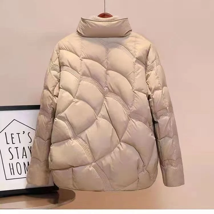 雅鹿羽绒服轻薄羽绒服女短款2023年秋冬新立领简约百搭时尚休闲