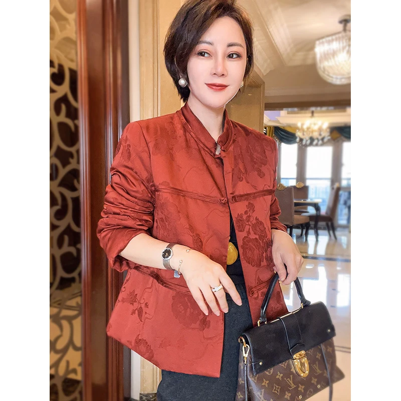 新中式国风立领棉服秋冬新款洋气上衣外套女24100822