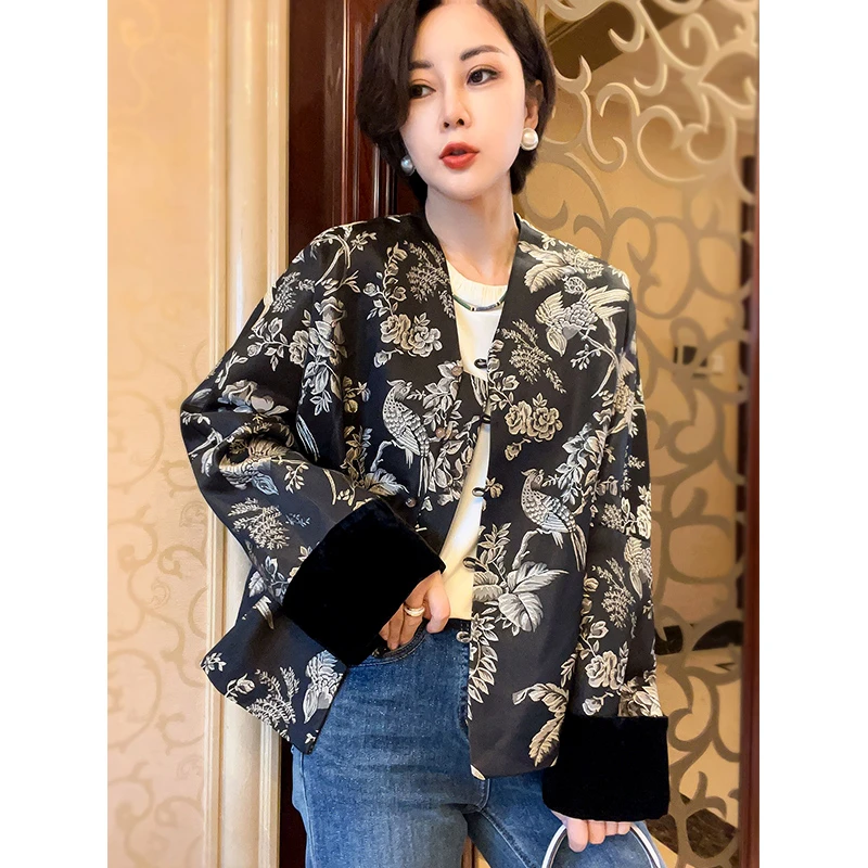 【织金鸟】新中式重工刺绣长袖外套女秋季新款宽松上衣24091205