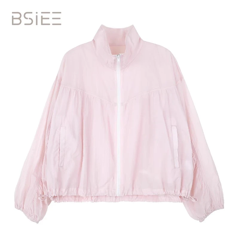 BSIEE/本涩袖抽褶防晒外套2023年夏季新品时尚百搭外套女