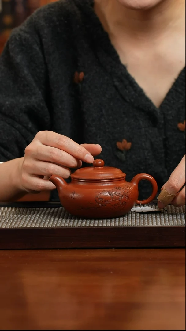 【闪购商品】紫砂茶壶S1600陈育平朱泥福缘仿古