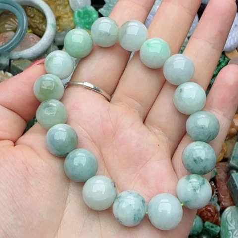 翡翠手串未镶嵌天然A货33