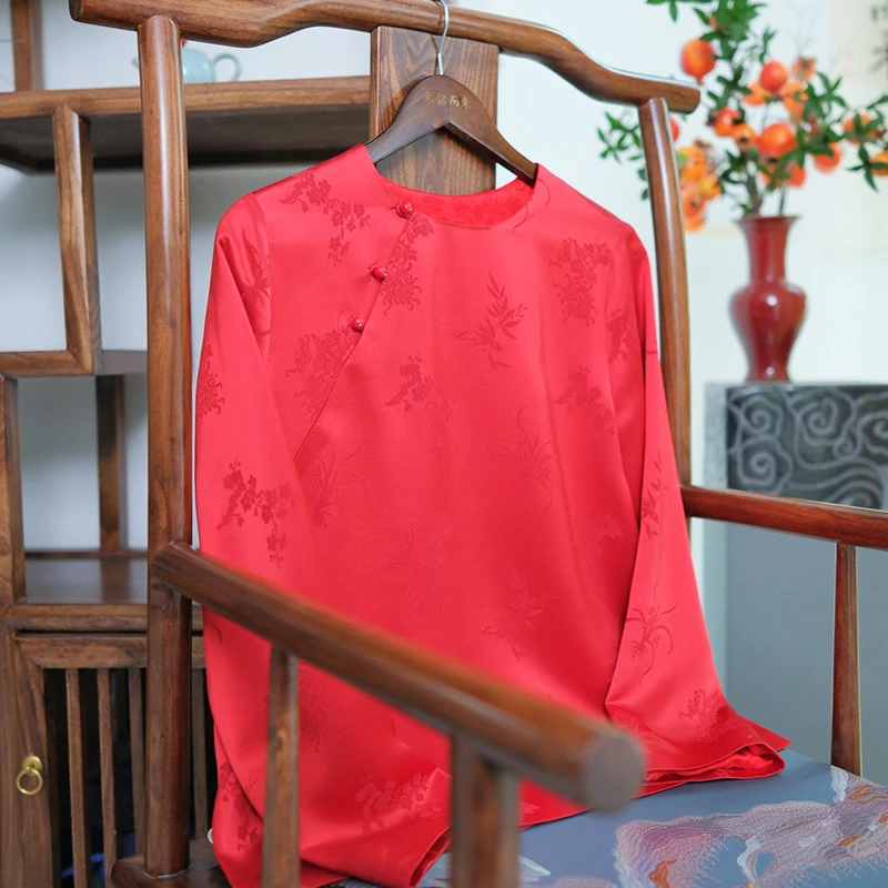 『意浓』新中式醋酸衬衫上衣1190