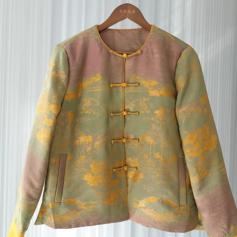 『秋白』新中式国风桑蚕丝冬季棉外套DGWW2998