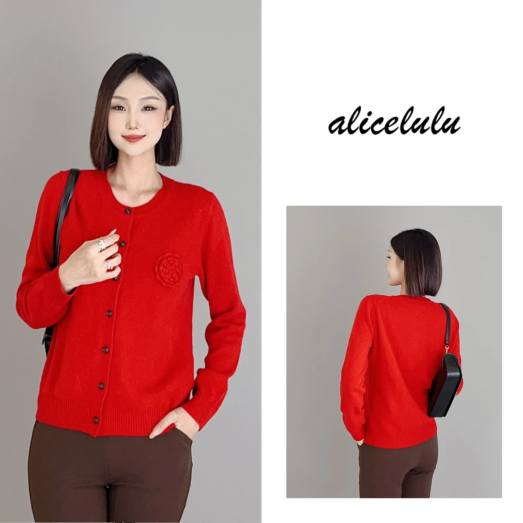 1 ALICE “绽放”羊毛毛衣 手工捏花 软糯保暖 S2139561K