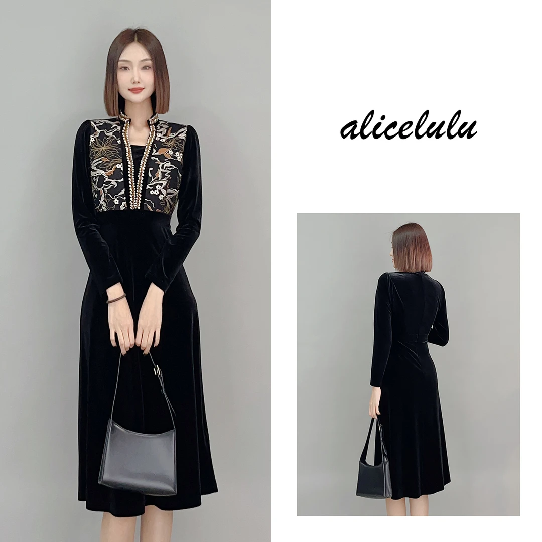 1 ALICE “富贵花”连衣裙 典雅刺绣 优雅烫钻 S2141493W