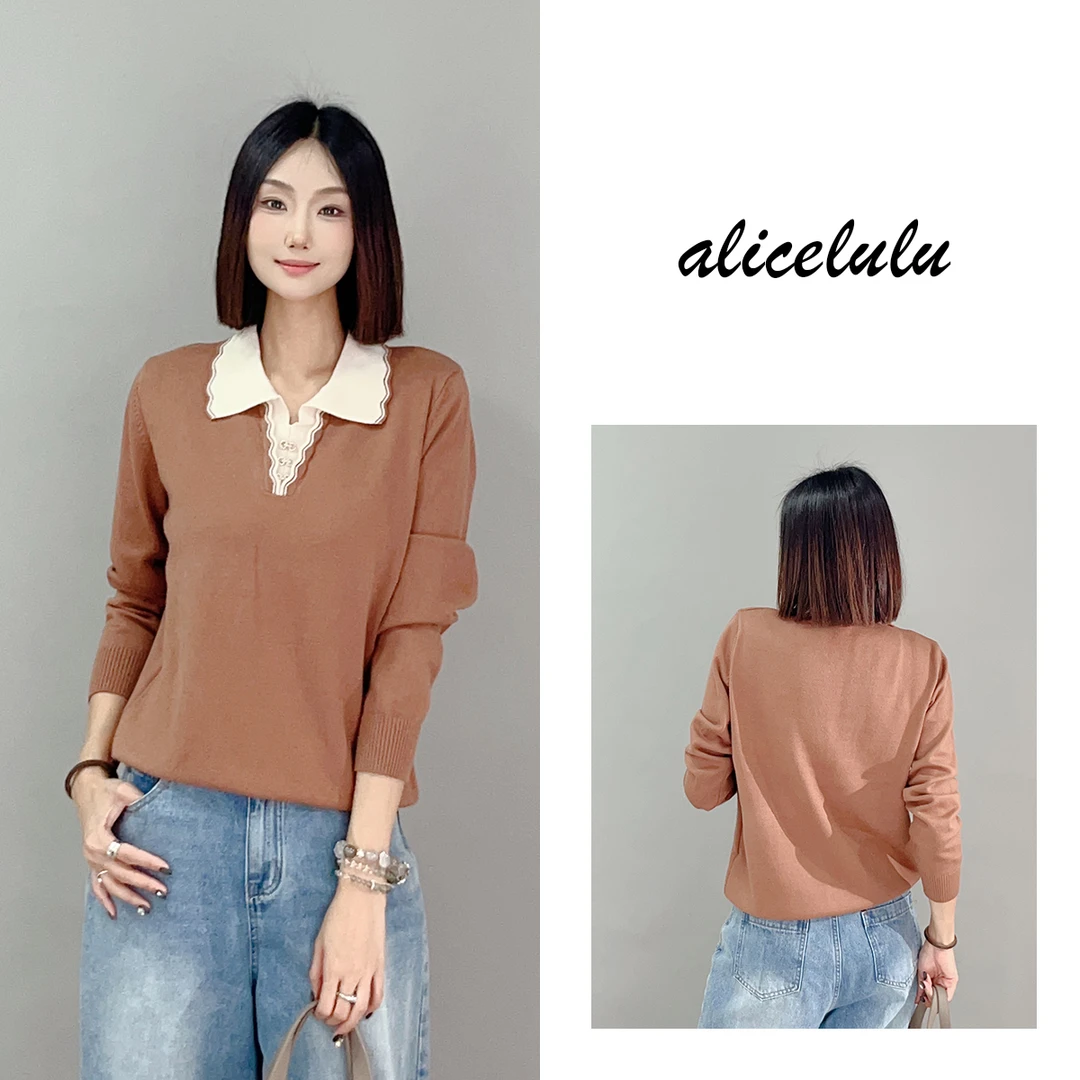 4 ALICE “少女心事”毛衣  花边翻领 柔糯百搭  S1034686K