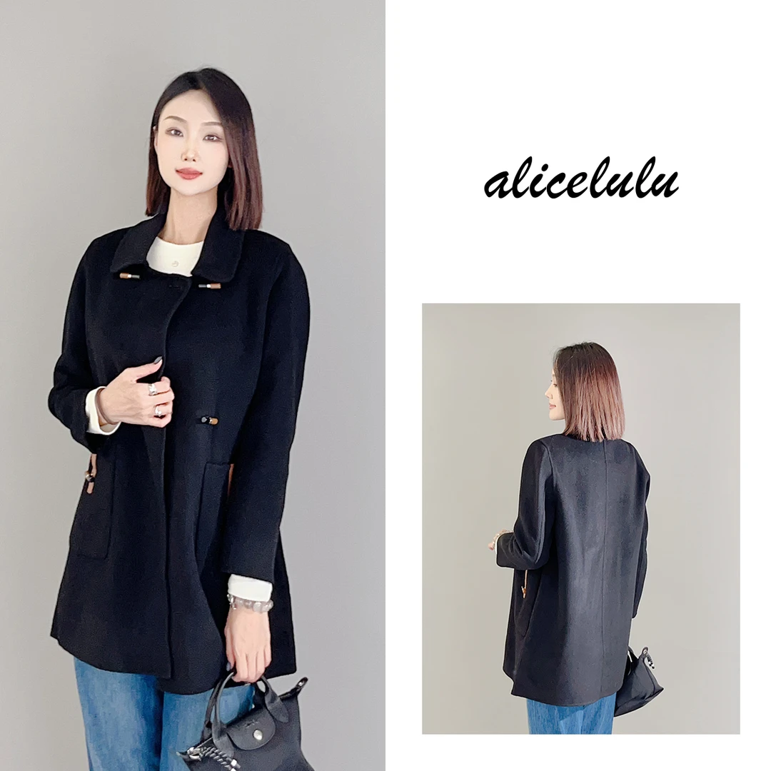 1 ALICE “岁月静好”毛呢大衣 竹节扣 优雅得体 S2140409Tr