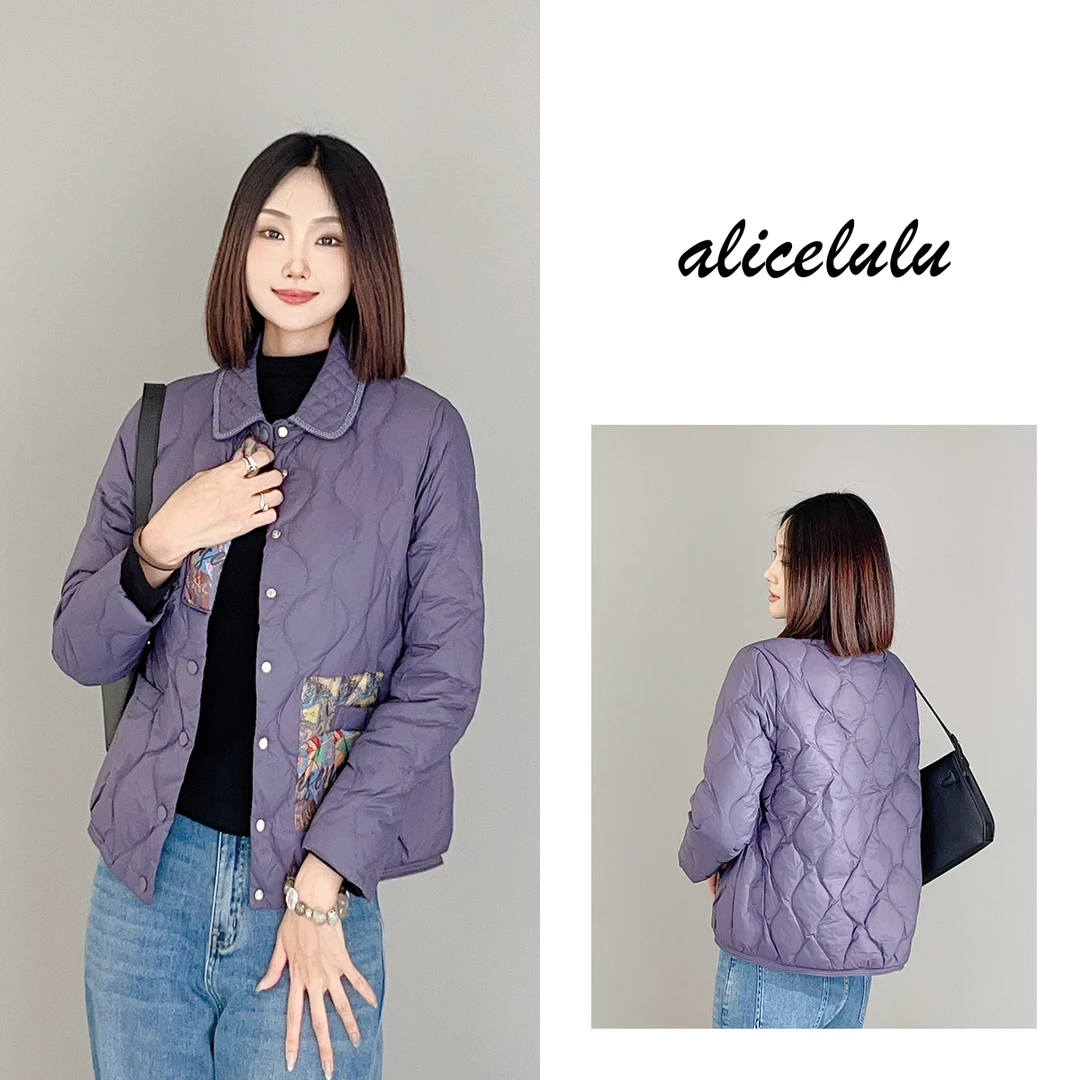 2 ALICE “油画之美”羽绒服 网格翻领 保暖鸭绒 S2140266Ur