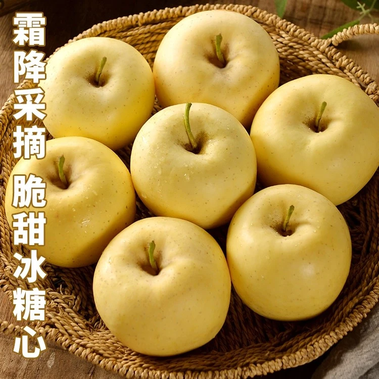 黄金奶油富士栖霞奶油富士苹果黄金苹果农家脆甜4.5斤产地直发d