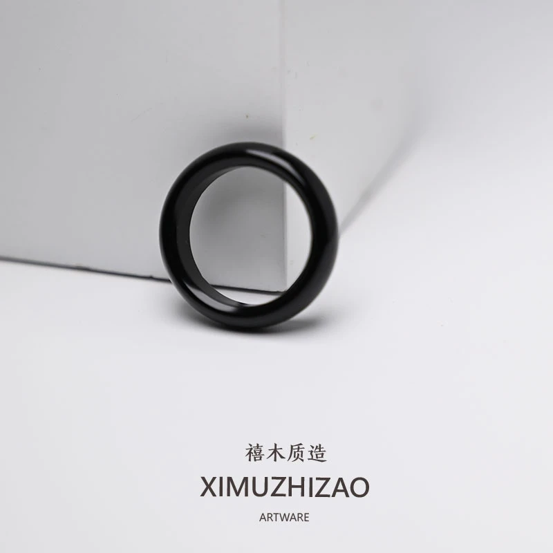 [跑环]黑玛小瑙跑环跑圈文玩卡环配饰diy搭配文玩好物 内径17mm+