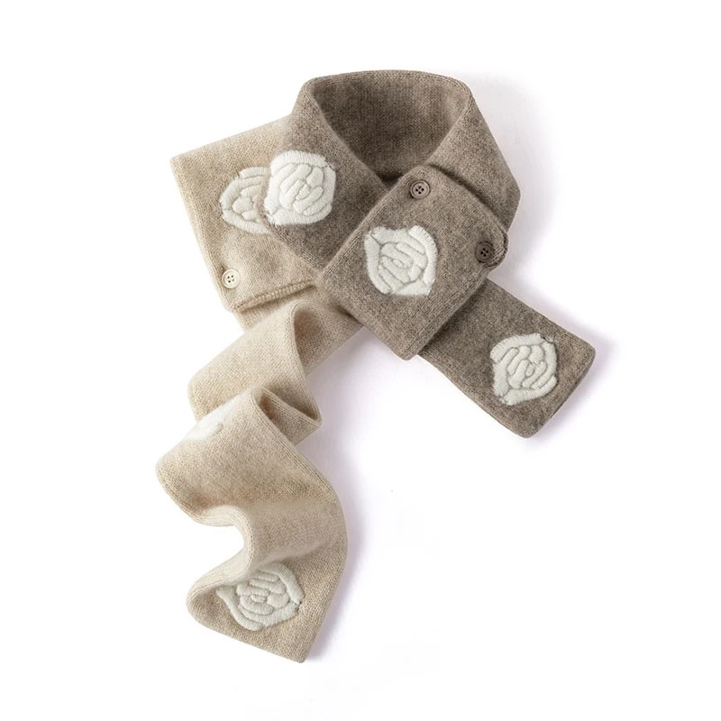 山羊绒穿孔双层加厚小围巾