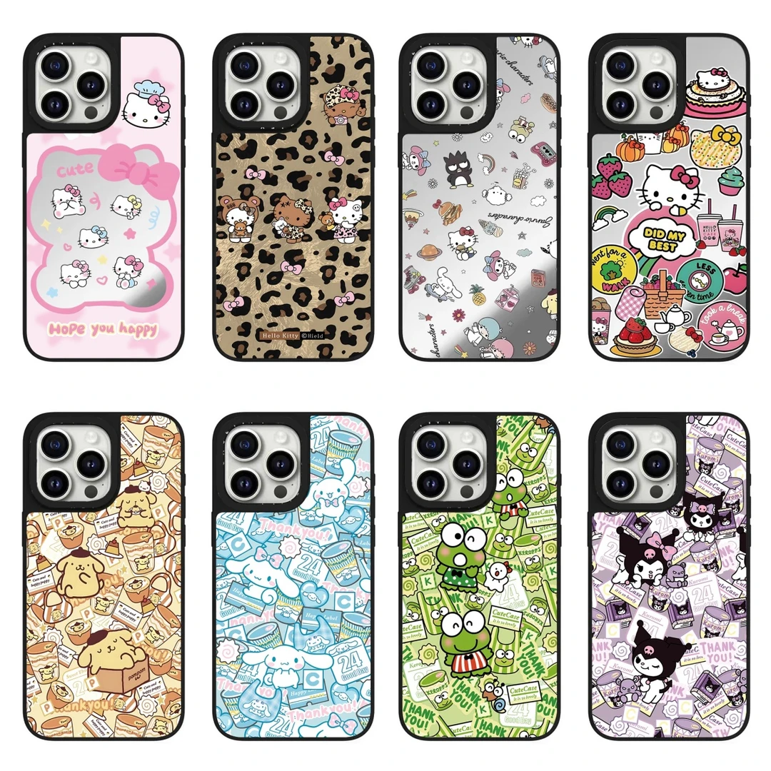 【新品发售】三丽鸥贴纸镜面手机壳苹果适用于iPhone15/14/13/12