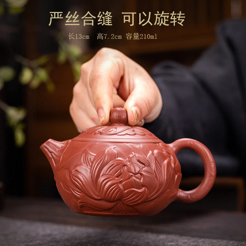 小品可旋转凤鸣壶朱泥大红袍紫砂壶纯手工西施壶功夫茶单壶竹节壶