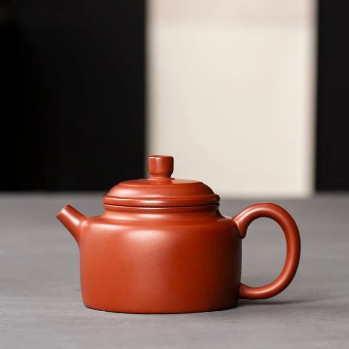 原矿紫砂壶手工仿古壶德钟壶茶壶朱泥大红袍一德钟壶200毫升手制