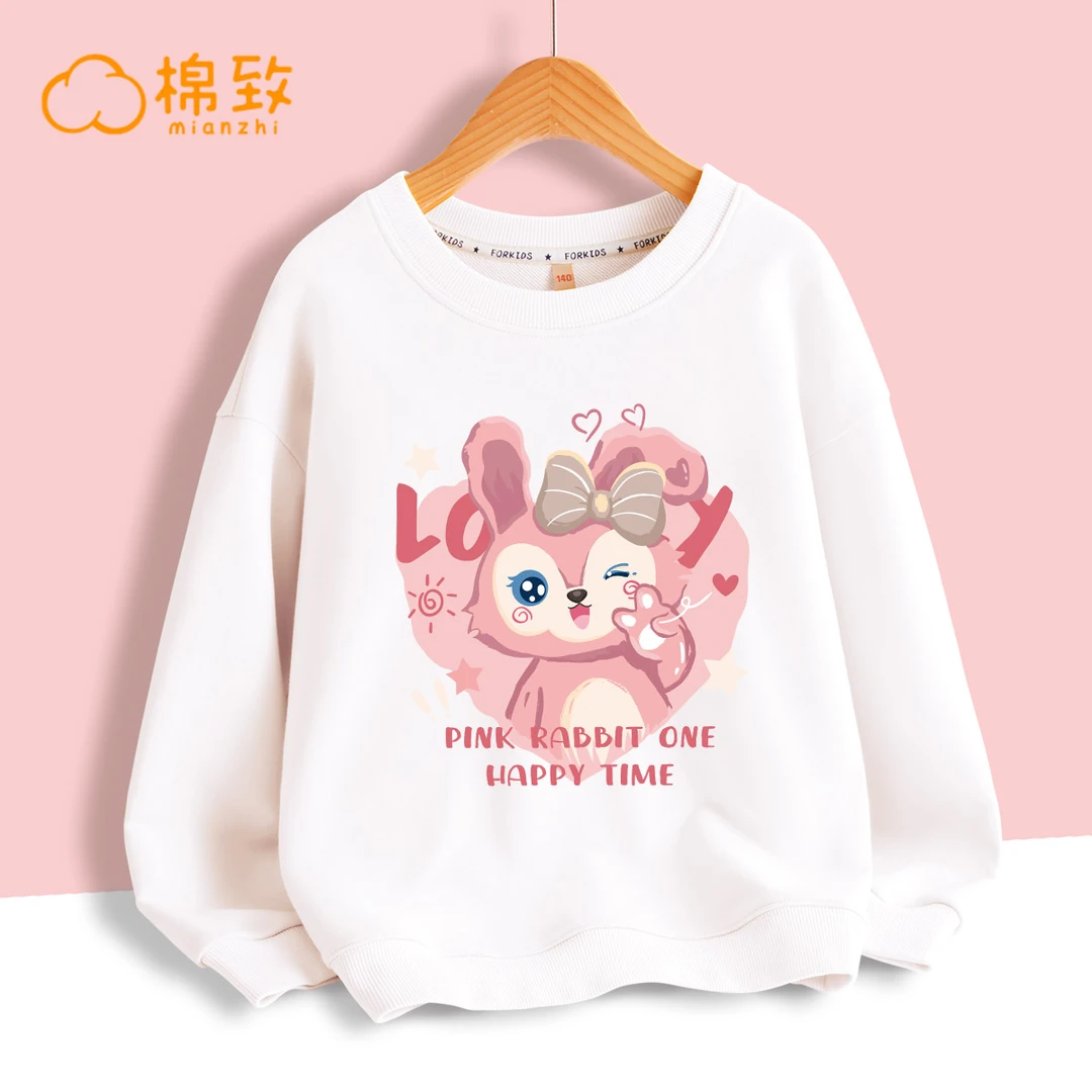 棉致女童卫衣春秋洋气休闲装中大童时髦打底上衣潮