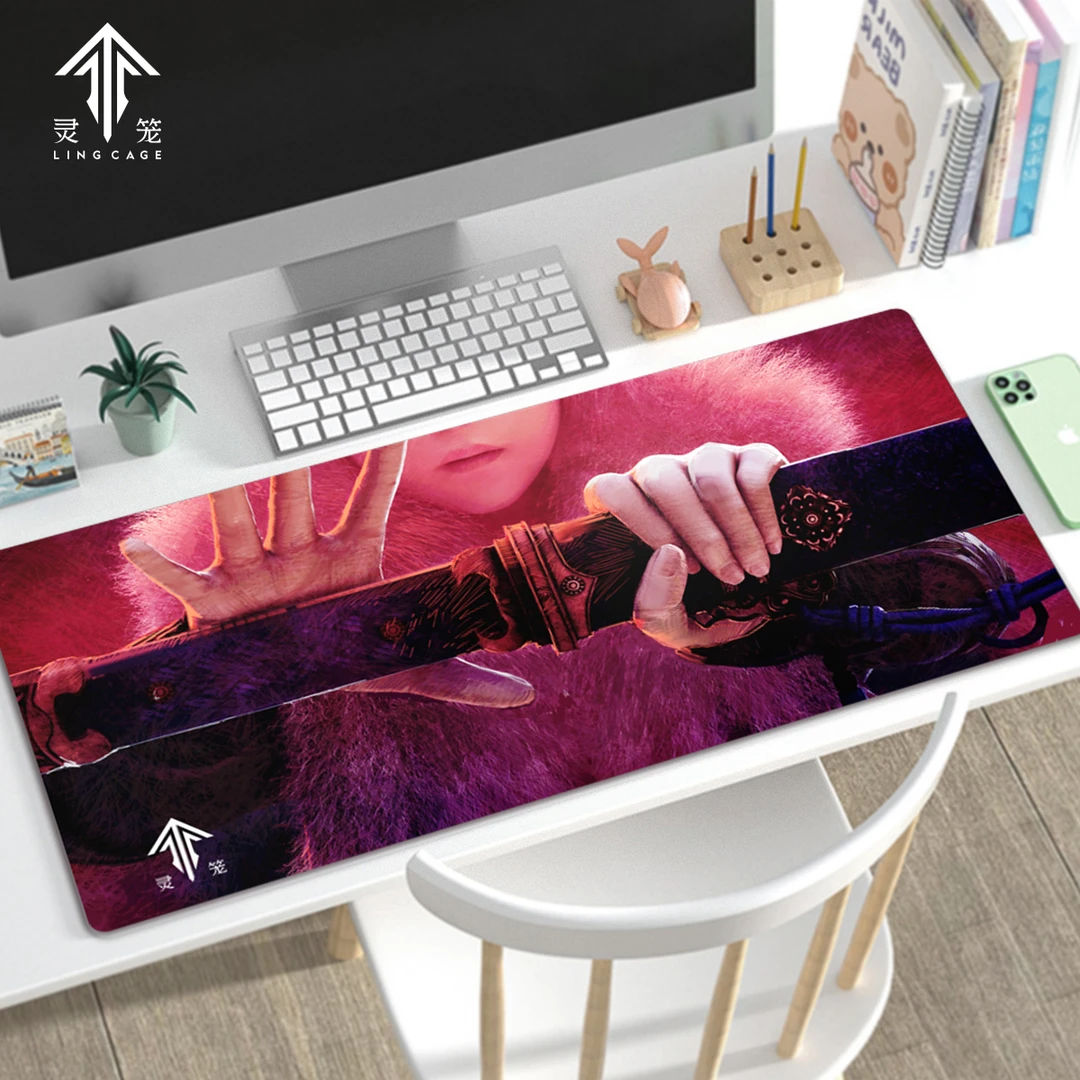 【灵笼官方】原画超大锁边鼠标垫键盘垫桌垫白月魁艺画开天官方店