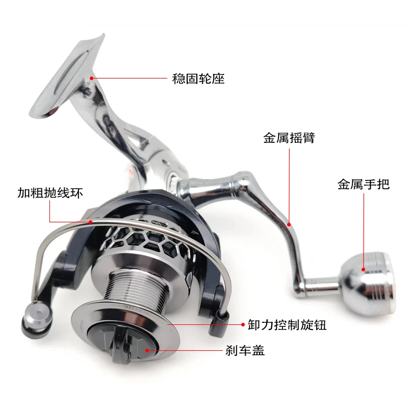 奥悦全金属高尔夫路亚纺车轮无间隙三代海钓远投轮微物不锈钢主体