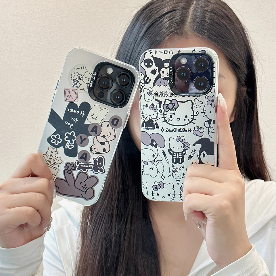 ins卡通暗黑可爱适用iPhone14promax苹果13手机壳12女创意