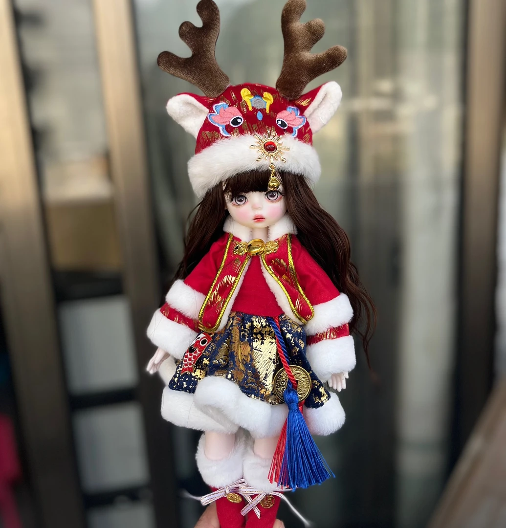 30厘米BJD娃娃改妆芭比娃娃6分关节娃娃3D真眼女孩玩具换装洋娃娃