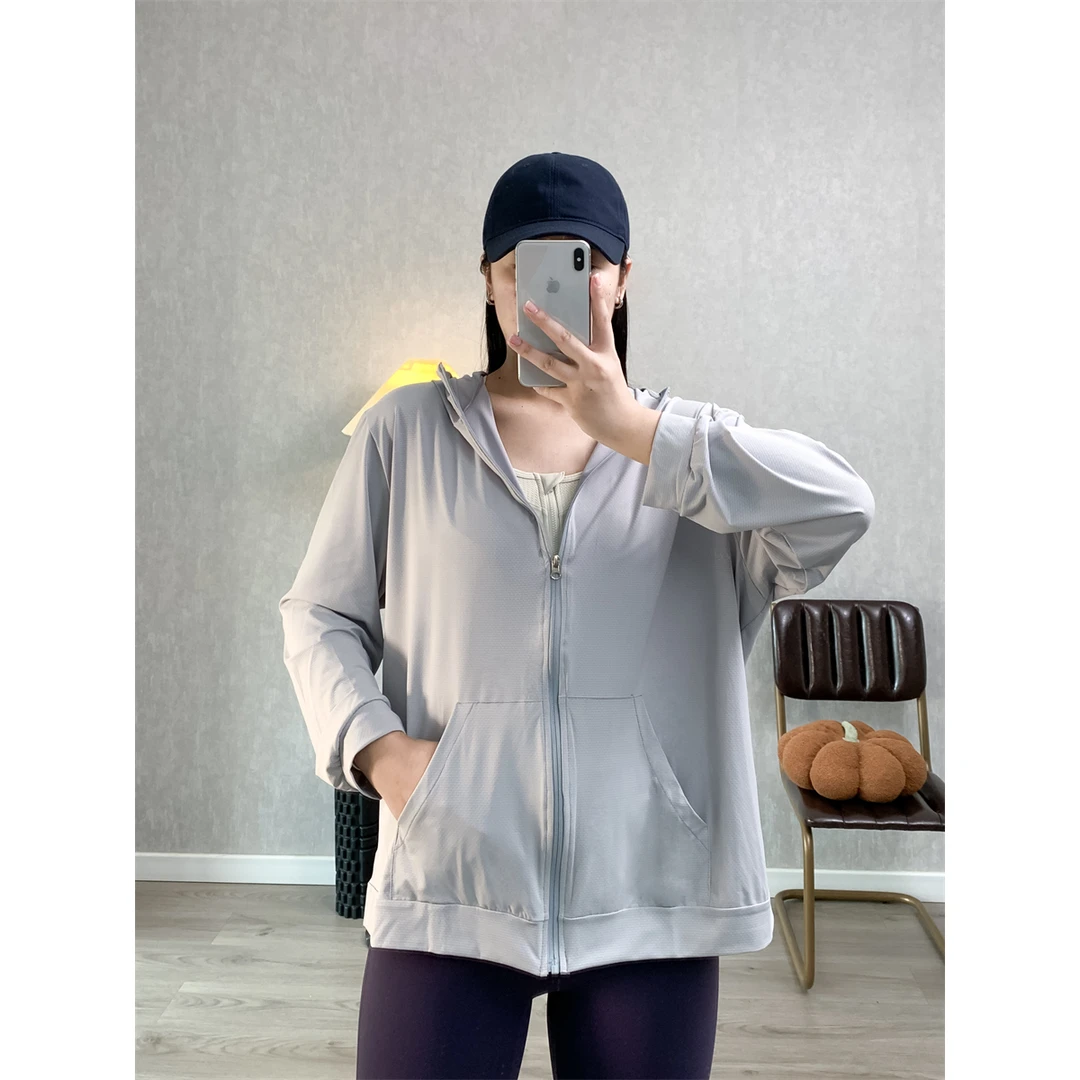 春夏新款大码女装200斤大口袋多色连帽衣外套健身小衫上衣女