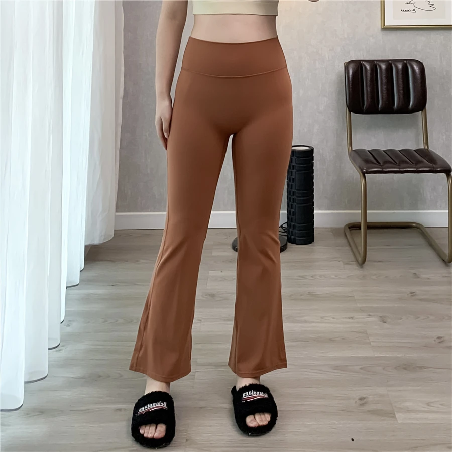 秋冬大码200斤加长加绒加厚弹力高腰速干瑜伽跑步跳操健身喇叭裤