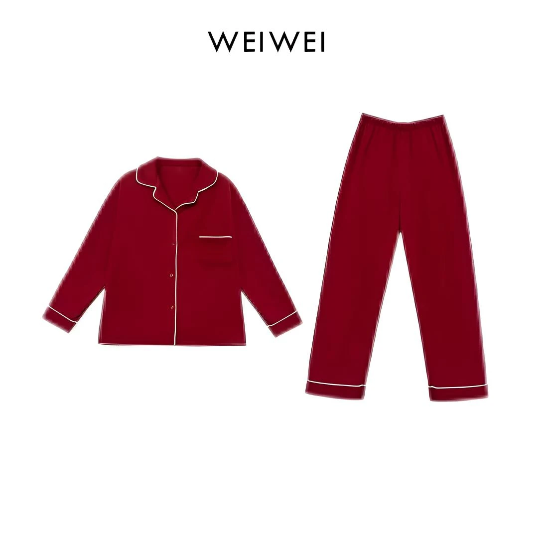 【暖暖绒】秋冬新款情侣款纯色简约居家可外睡衣套装