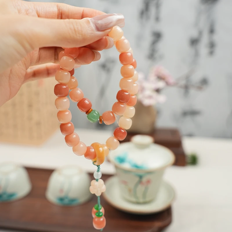 桃之夭夭 菩提双圈手串 精挑雕刻手串温柔国风