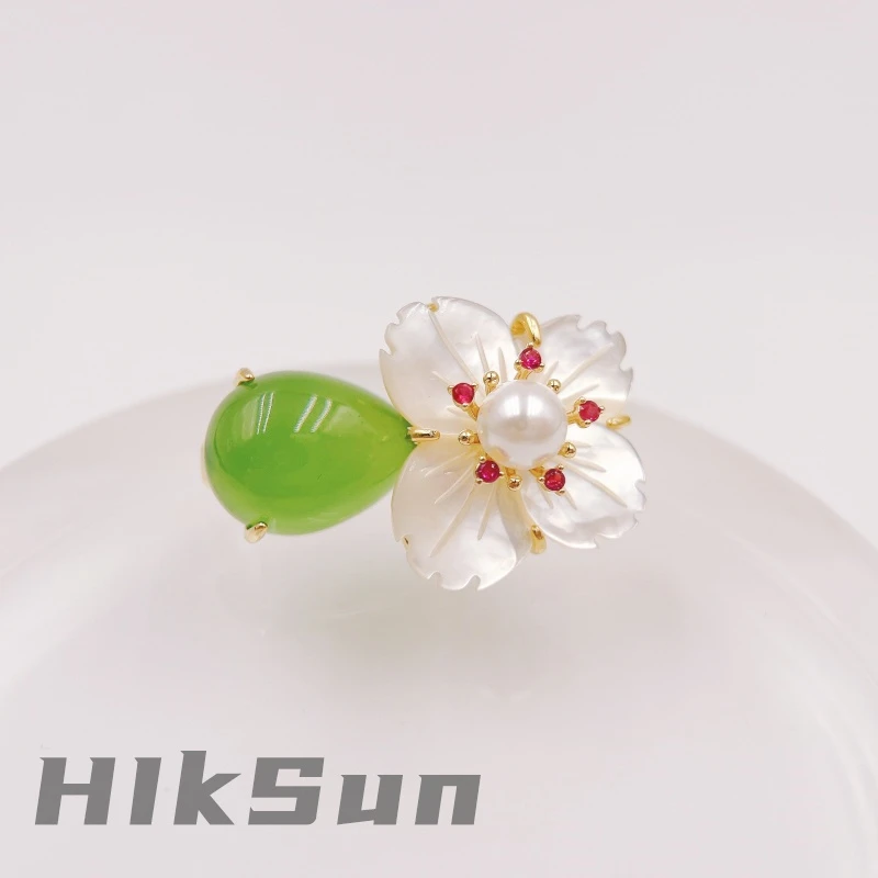 铜合金合成锆石胸针 【1508】贝母小花胸针