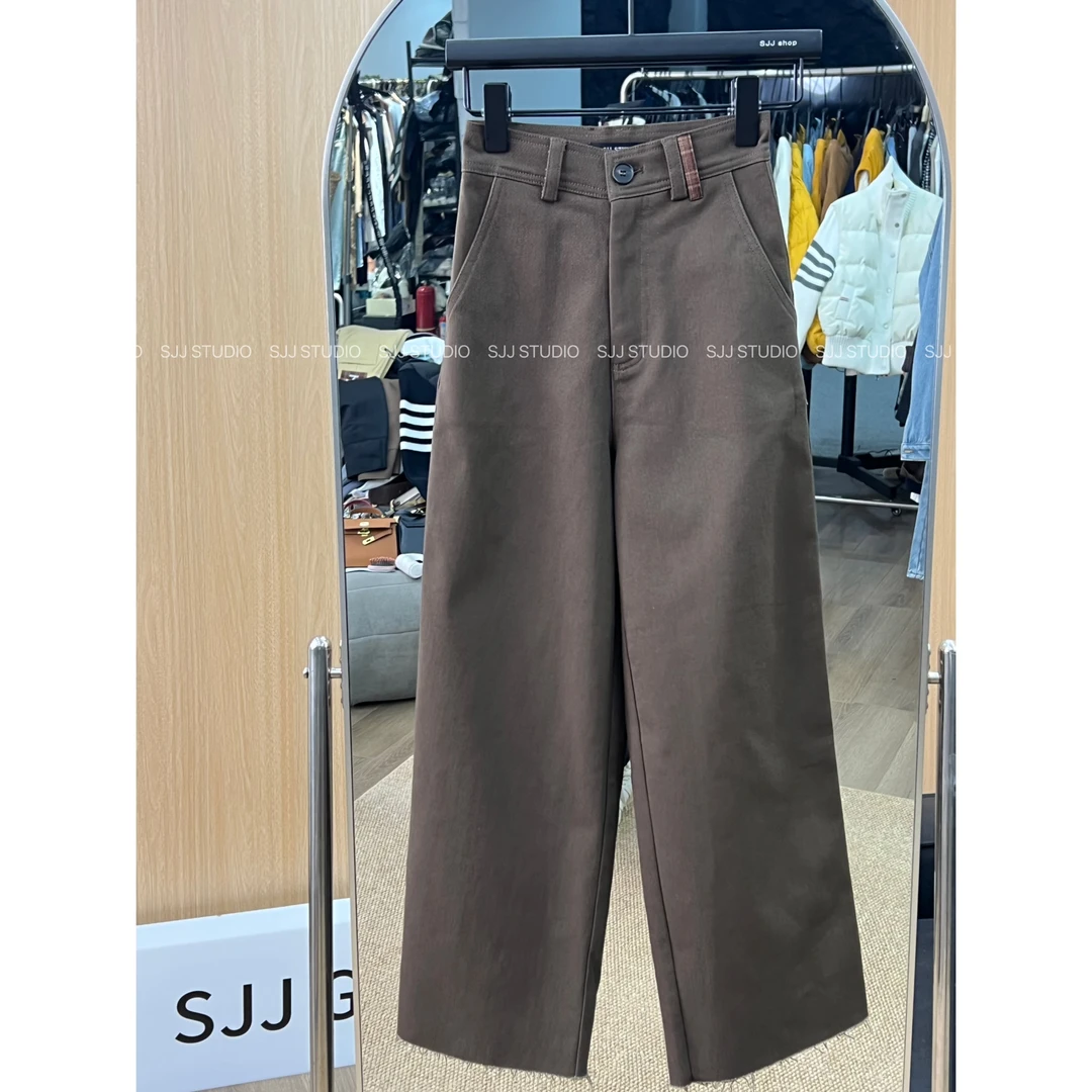 【娇娇私服订制】秋冬新款高腰直筒磨毛休闲九分裤10274#