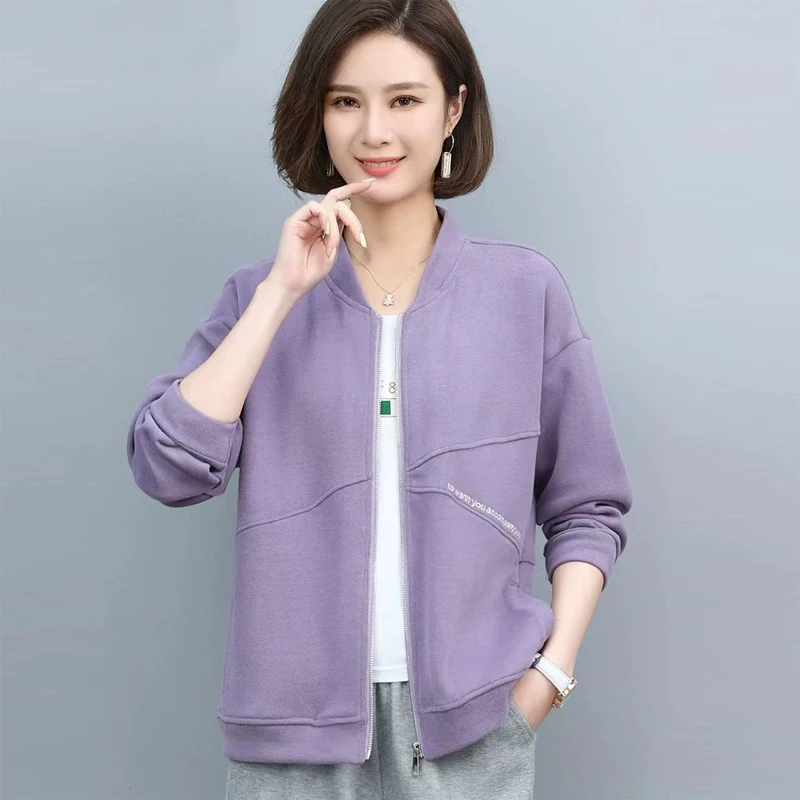 短外套女士2025春秋新款二八月小个子妈妈薄款拉链开衫卫衣棒球服