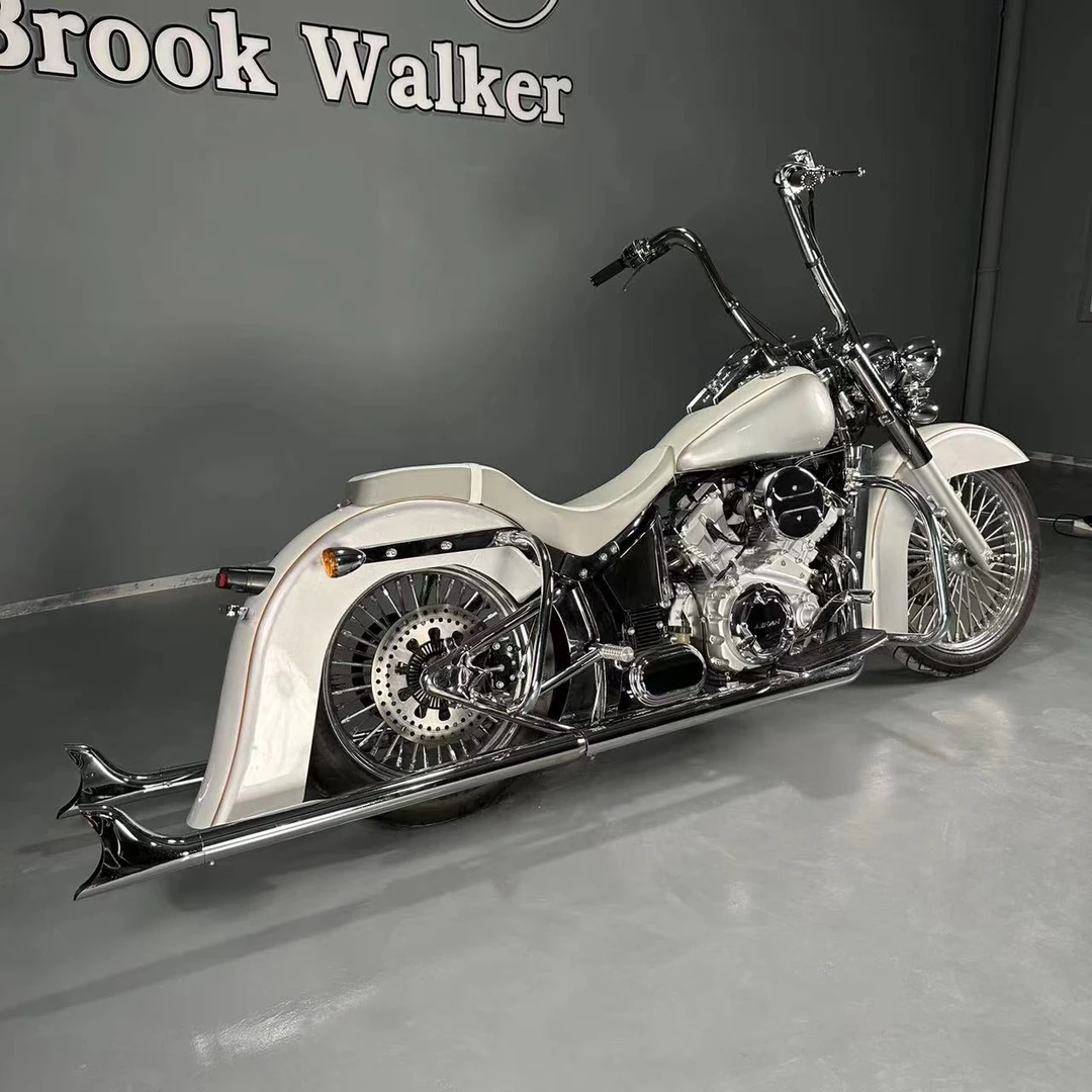 【布沃克霸路特】600cc高把燃油机车鱼尾排气巡航太子摩托车