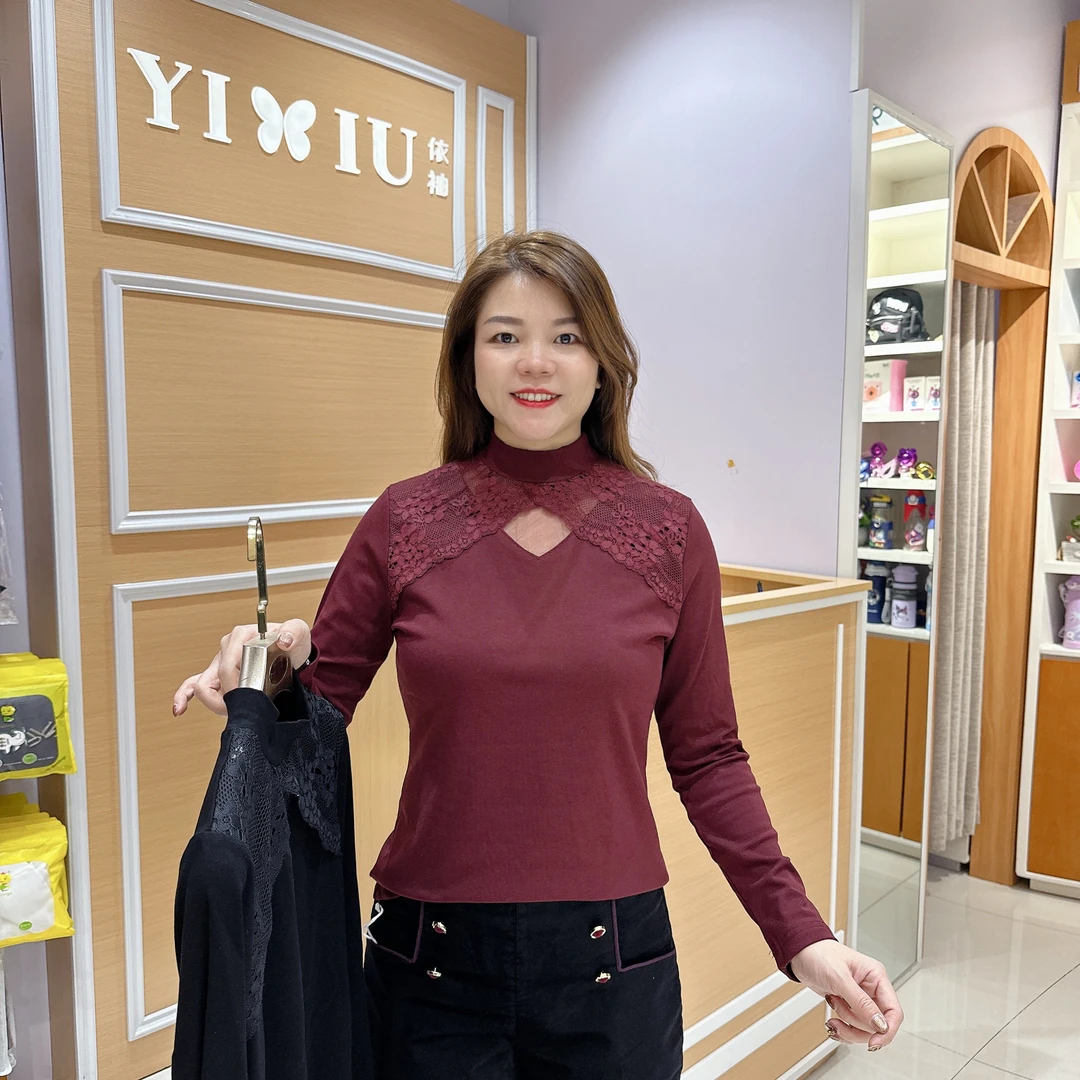 淑女甜美上衣5-831秋冬新款修身气质加薄绒/长58厘米