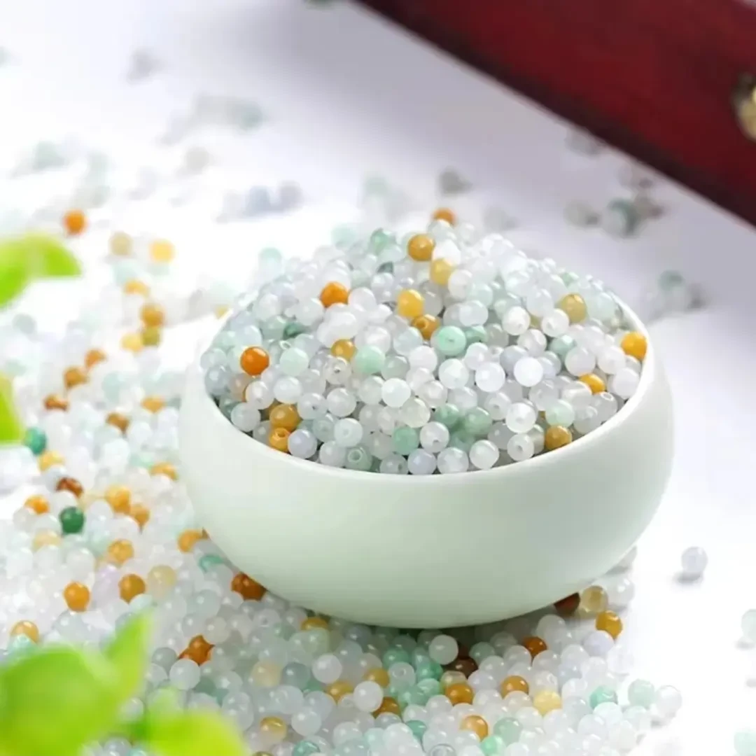 高端翡翠DIY蓝水算盘珠串珠配饰蓝色苹果珠手串手链隔珠冰透手工