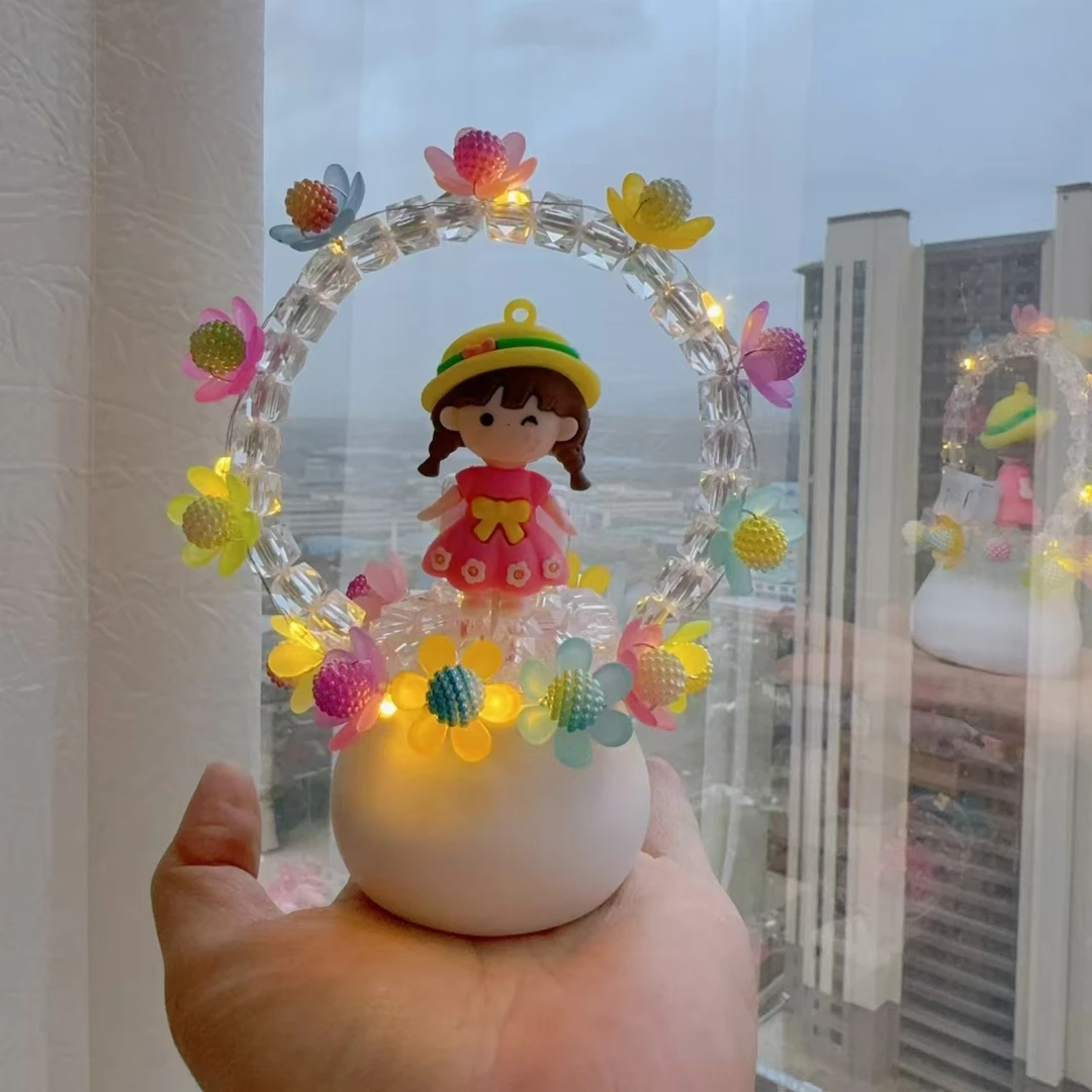 【班班精选】可爱小女孩花篮盆栽盆景制作材料