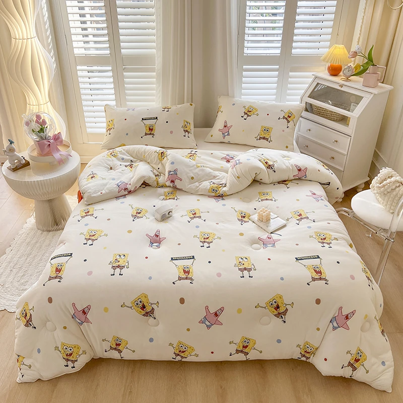 已开价 猫肚皮系列 海绵宝宝 A类针织棉春秋被 被子 被芯 可爱风