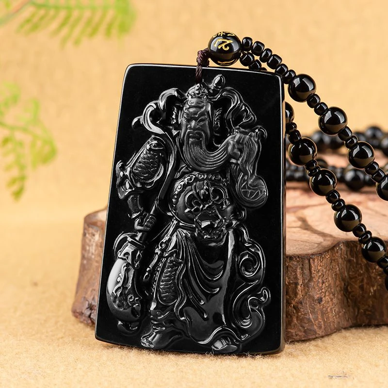 天然翡翠关公吊坠墨翠讲义气男士挂件吊坠玉佩饰品送礼大气武财神