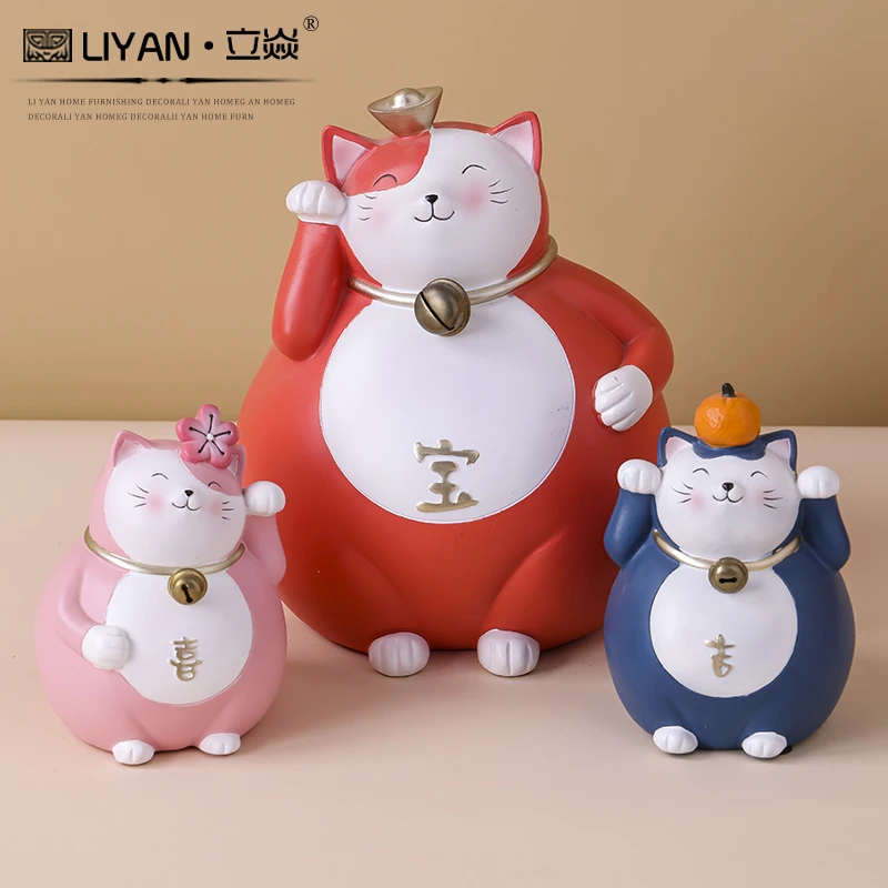 招财猫摆件新店铺开业发财猫客厅电视柜小摆设装饰品乔迁新居礼品