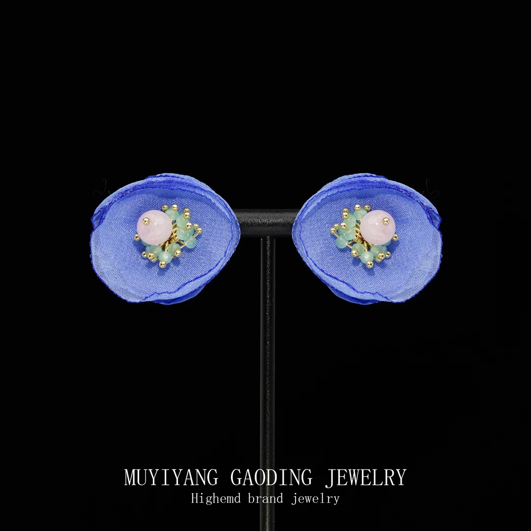 铜合金合成锆石耳饰 外贸高品高奢耳钉A387