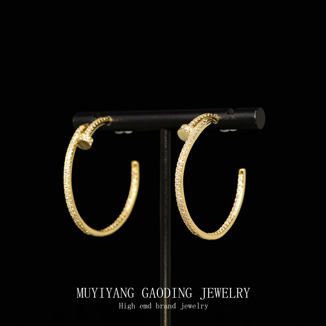 铜合金合成锆石耳饰 外贸高品高奢耳钉A079