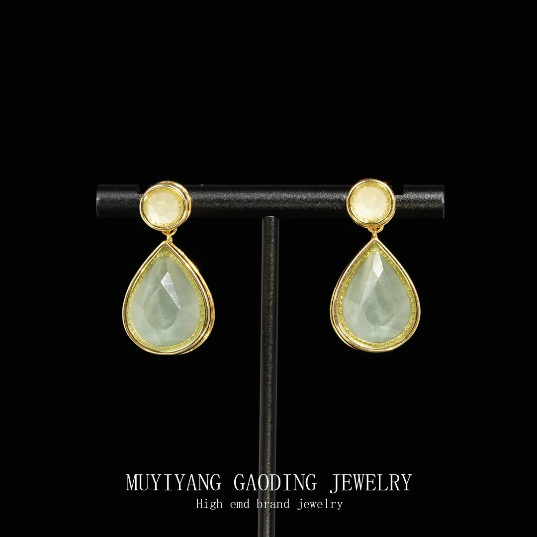 铜合金合成锆石耳饰 外贸高品高奢耳钉A097