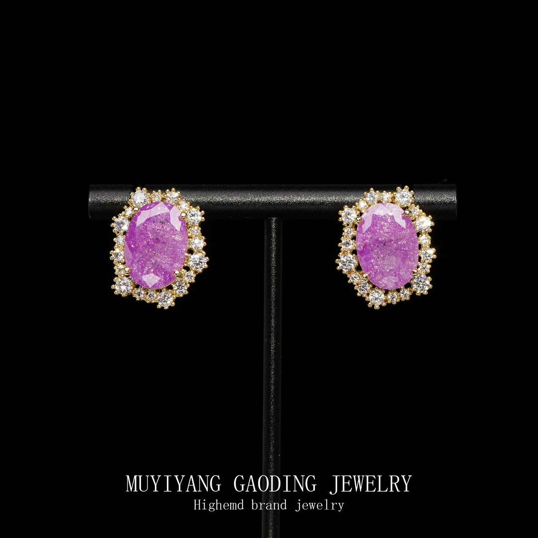 铜合金合成锆石耳饰 外贸高品高奢耳钉A362